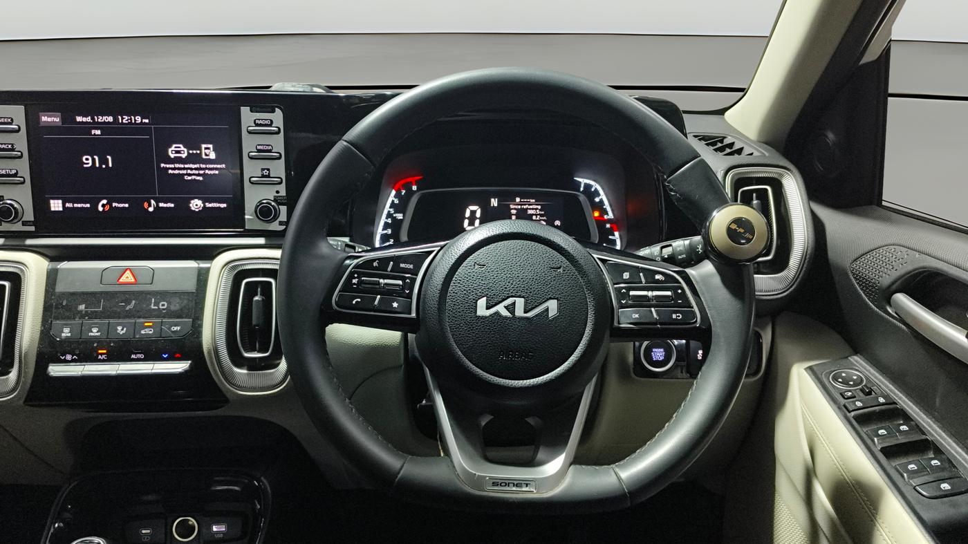 2024 KIA SONET HTX 1.0 TURBO PETROL IMT, Petrol, Manual, 19,396 km, Steering Wheel Close Up