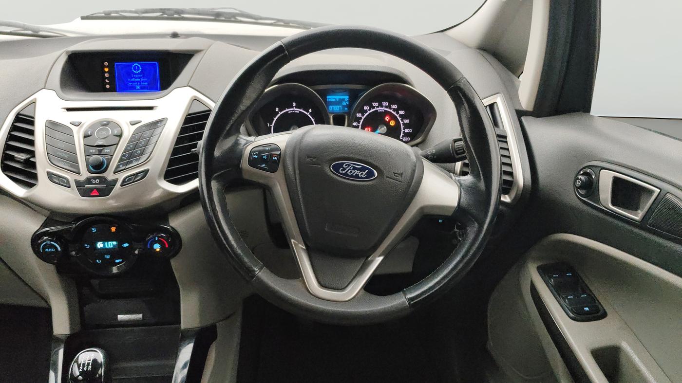 2013 Ford Ecosport TITANIUM 1.5L DIESEL, Diesel, Manual, 1,37,785 km, Steering Wheel Close Up