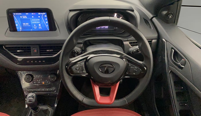2023 Tata NEXON XZ PLUS LUX SUNROOF RED DARK PETROL, Petrol, Manual, 5,862 km, Steering Wheel Close Up
