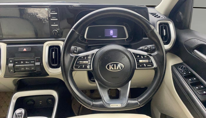 2020 KIA SONET HTX 1.0 IMT, Petrol, Manual, 1,04,558 km, Steering Wheel Close Up