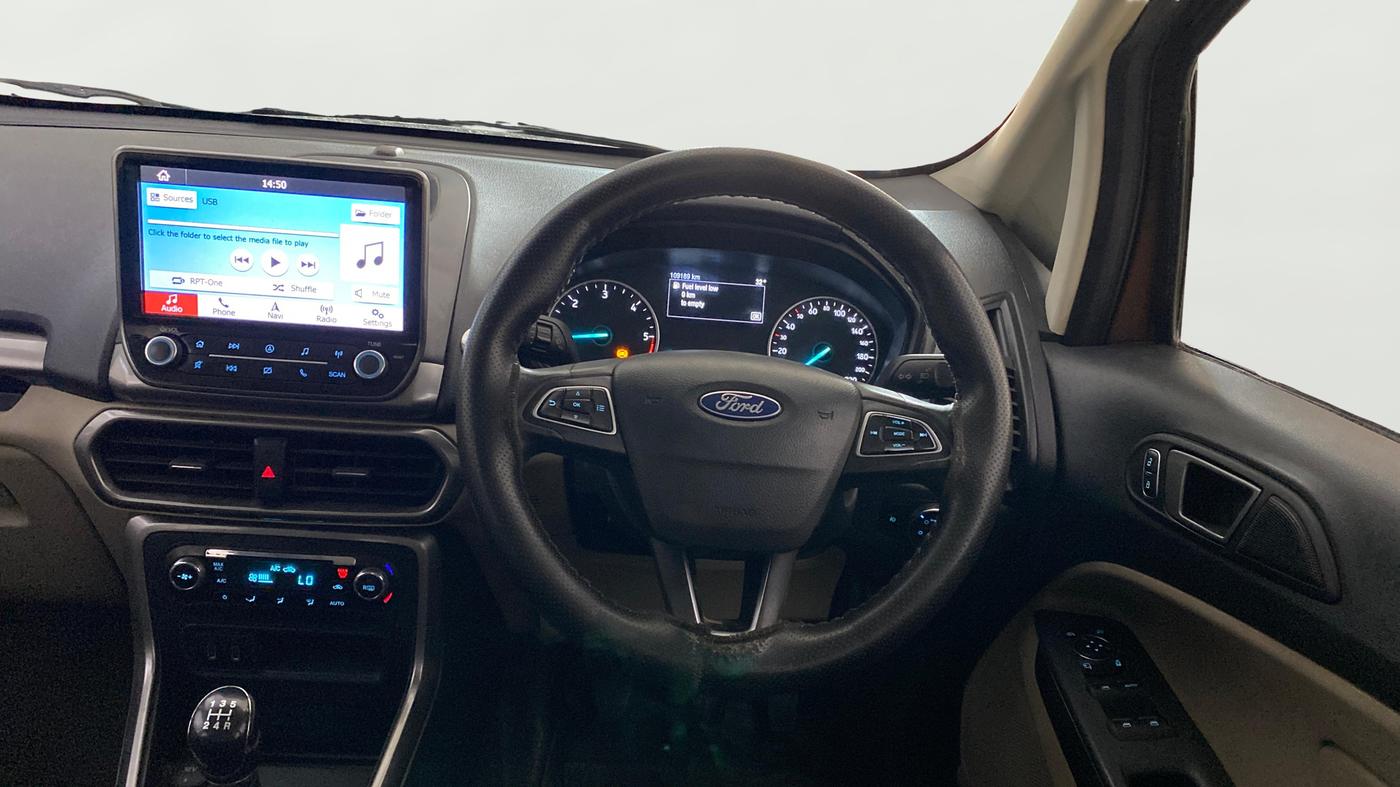 2019 Ford Ecosport TITANIUM 1.5L DIESEL, Diesel, Manual, 1,09,199 km, Steering Wheel Close Up