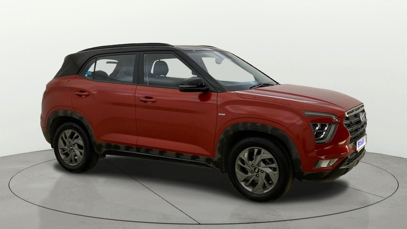 2021 Hyundai Creta SX (O) 1.4 TURBO DCT DUAL TONE, Petrol, Automatic, 29,416 km, Right Front Diagonal