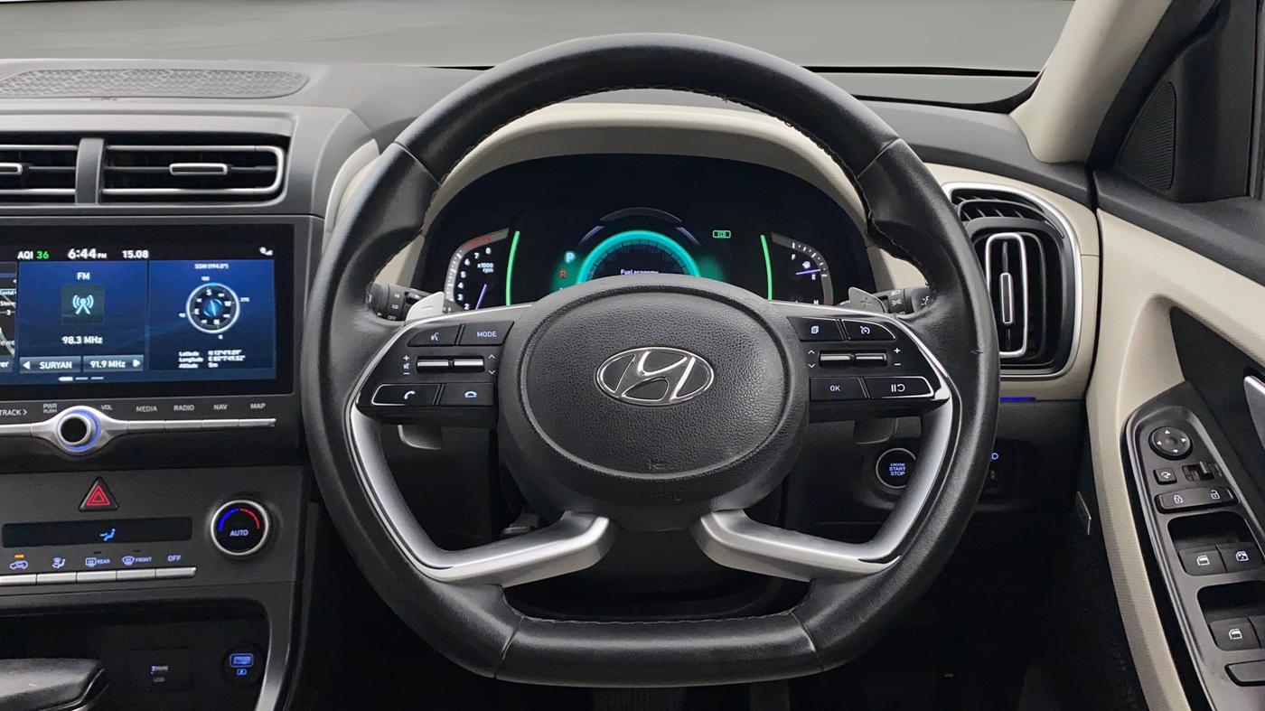 2021 Hyundai Creta SX (O) IVT 1.5 PETROL, Petrol, Automatic, 1,09,644 km, Steering Wheel Close Up