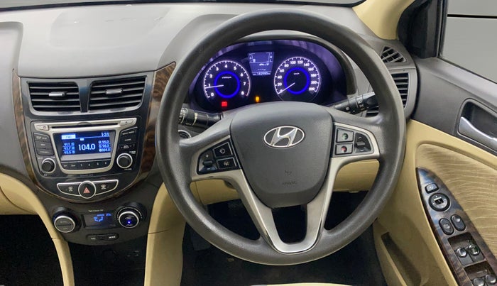 2015 Hyundai Verna FLUIDIC 4S 1.6 VTVT S(O), Petrol, Manual, 1,42,985 km, Steering Wheel Close Up