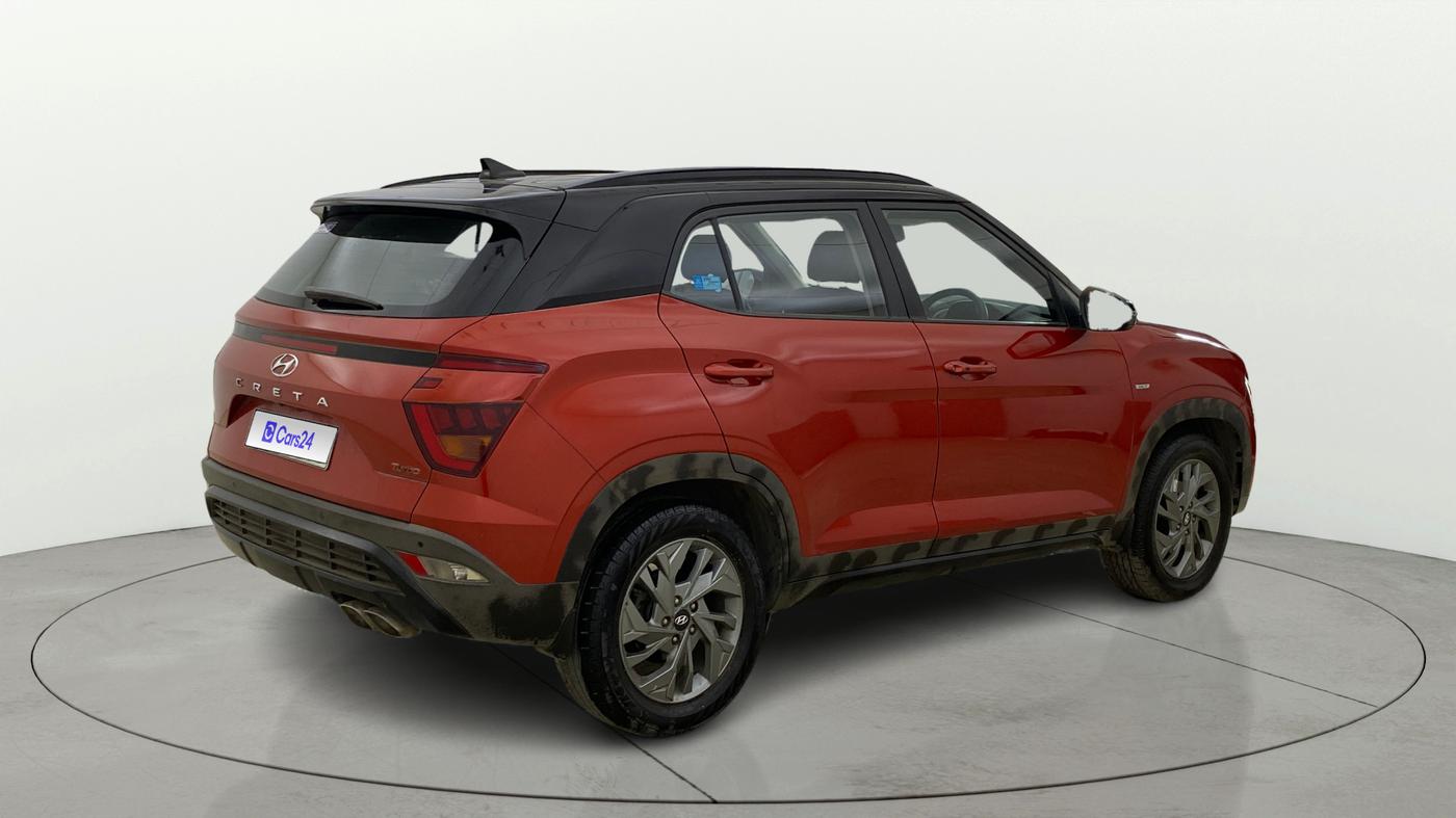 2021 Hyundai Creta SX (O) 1.4 TURBO DCT DUAL TONE, Petrol, Automatic, 29,416 km, Right Back Diagonal