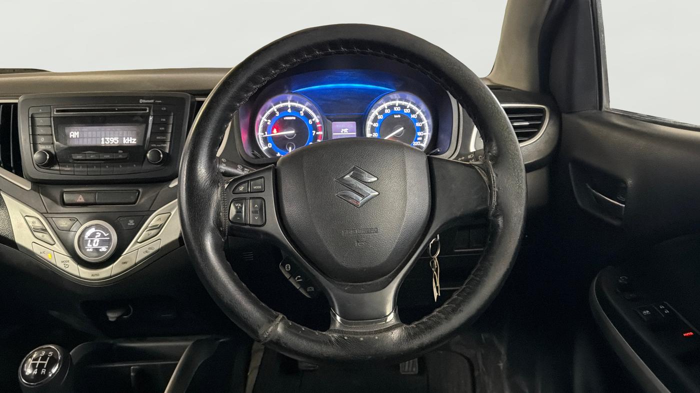 2016 Maruti Baleno DELTA PETROL 1.2, Petrol, Manual, 64,538 km, Steering Wheel Close Up