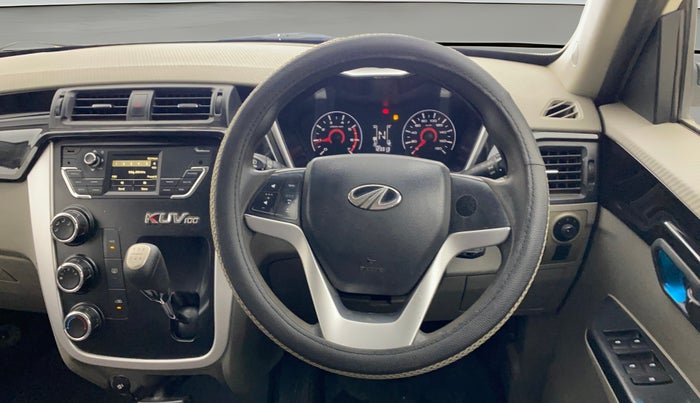 2017 Mahindra Kuv100 K6 PLUS 6 STR, Petrol, Manual, 1,23,281 km, Steering Wheel Close Up