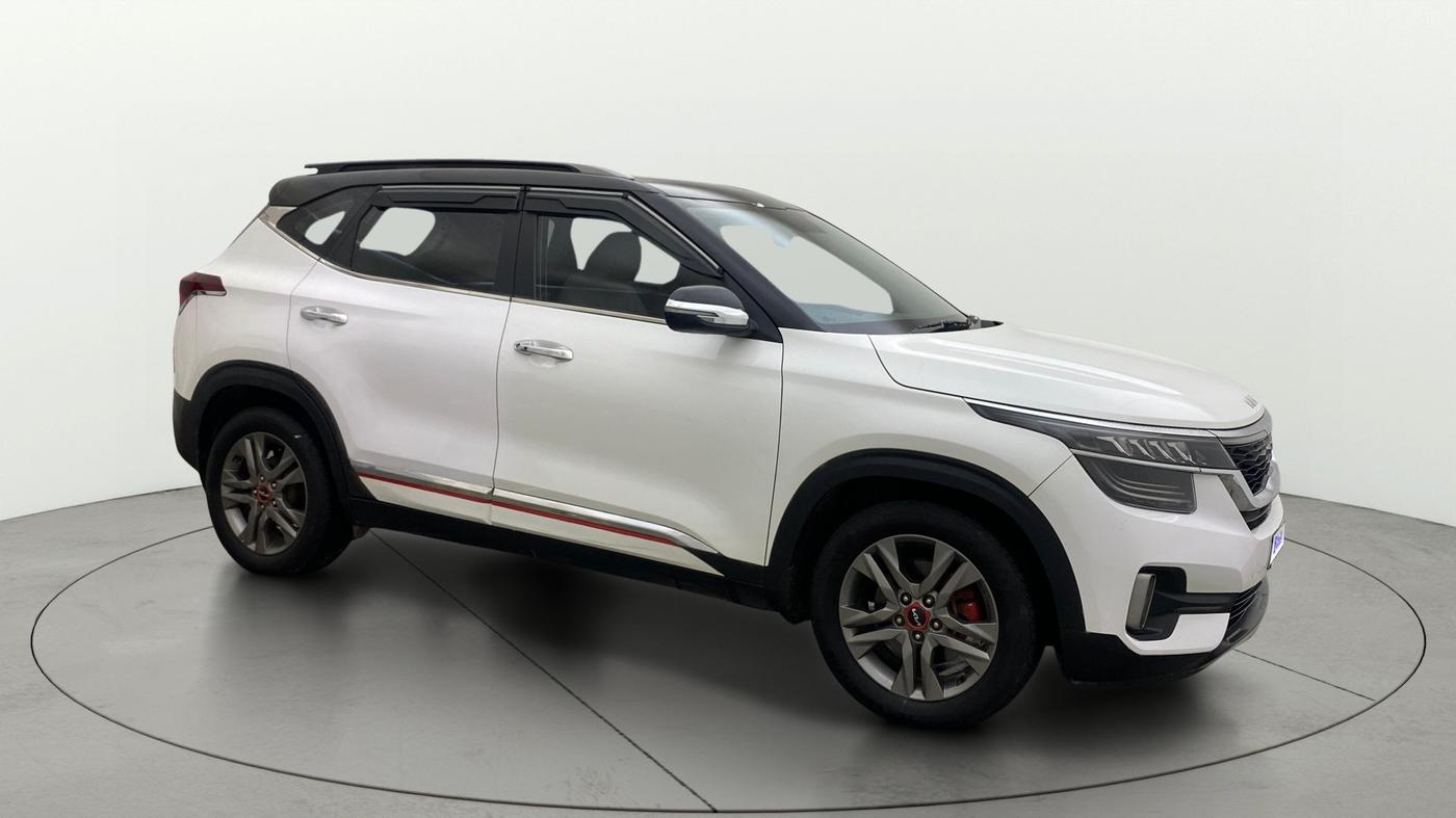 2021 KIA SELTOS HTX 1.5 PETROL DUAL TONE, Petrol, Manual, 1,36,512 km, Right Front Diagonal