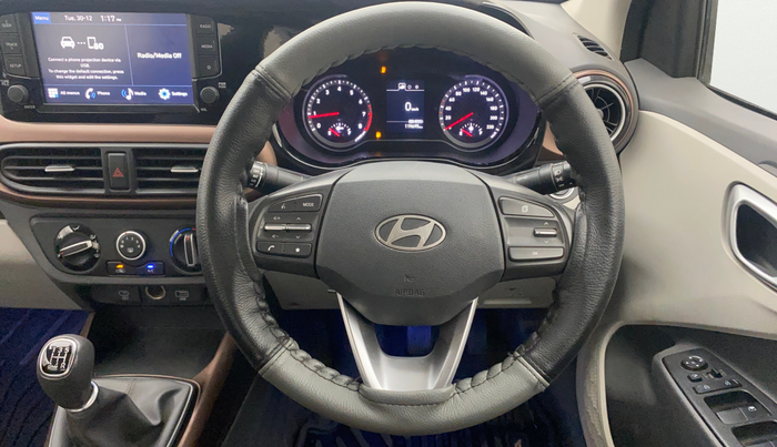 2023 Hyundai AURA SX 1.2 CNG, CNG, Manual, 1,19,674 km, Steering Wheel Close Up