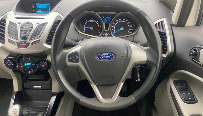 2013 Ford Ecosport TITANIUM 1.5L DIESEL, Diesel, Manual, 1,06,191 km, Steering Wheel Close Up
