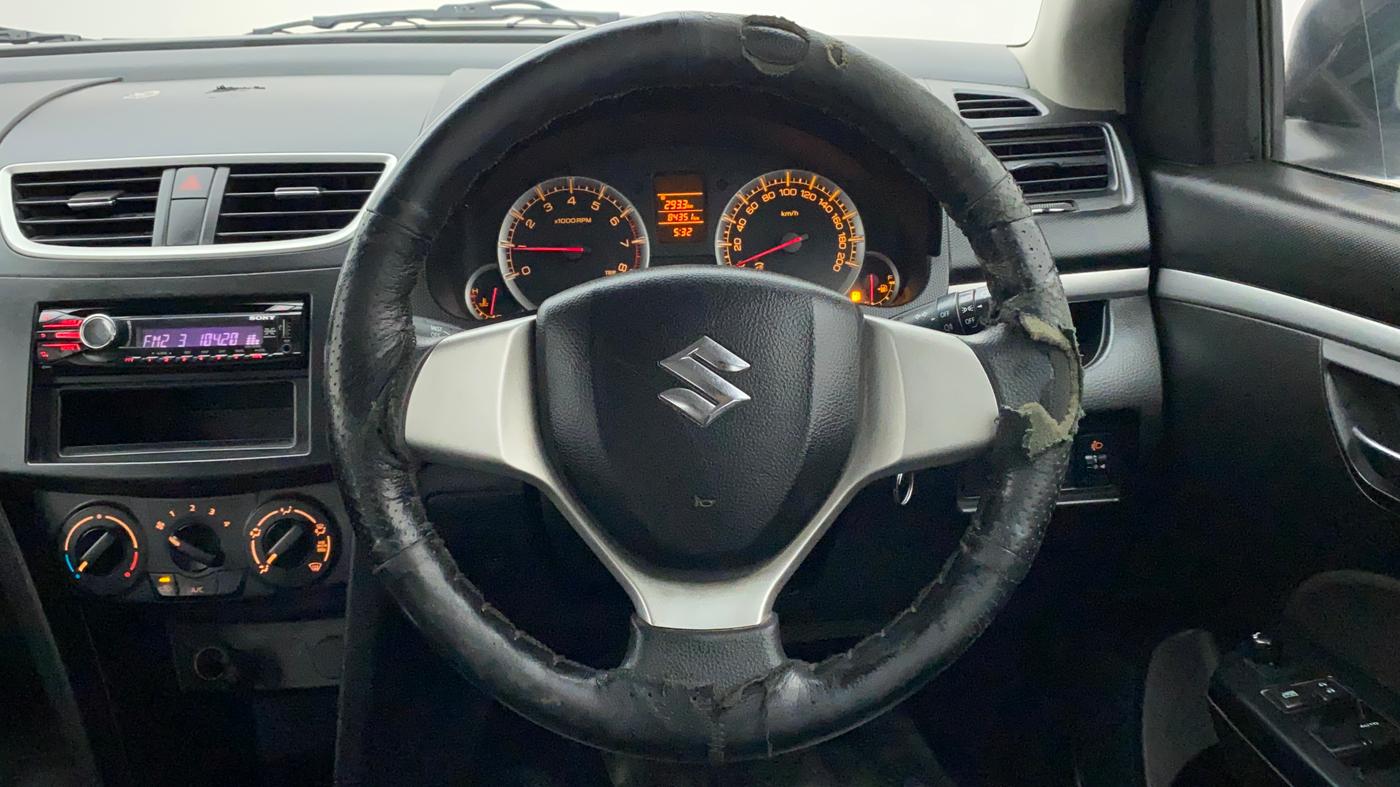 2012 Maruti Swift VXI, Petrol, Manual, 84,476 km, Steering Wheel Close Up