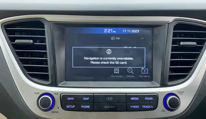 2018 Hyundai Verna 1.6 VTVT SX, Petrol, Manual, 40,461 km, Infotainment system - GPS Card not working/missing