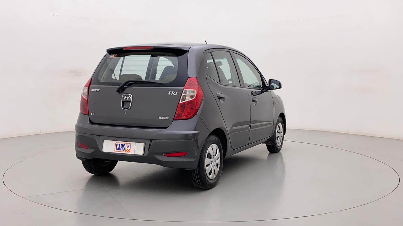 2012 Hyundai i10 SPORTZ 1.2, Petrol, Manual, 67,506 km, Right Back Diagonal