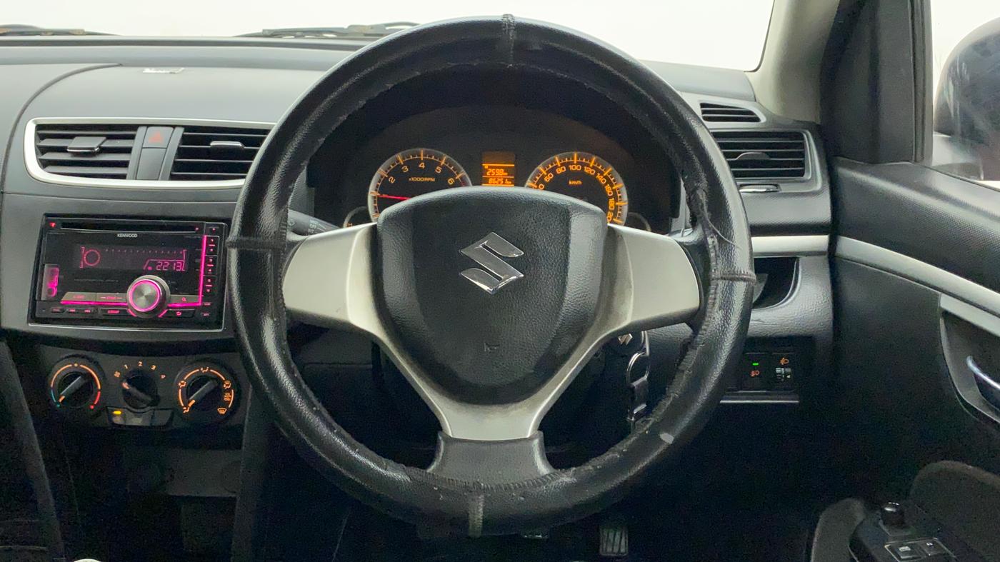 2012 Maruti Swift VXI, Petrol, Manual, 86,417 km, Steering Wheel Close Up
