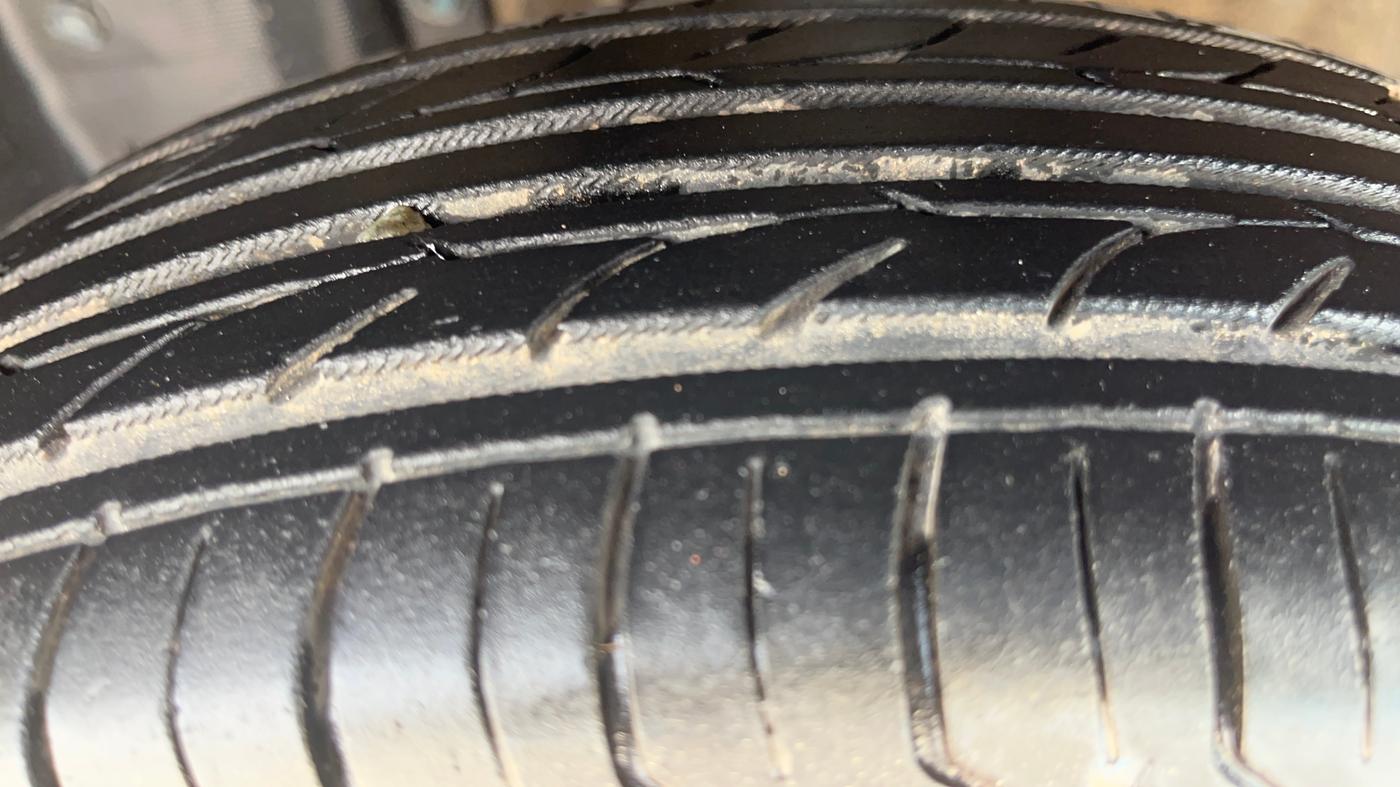 2014 Nissan Micra Active XV, Petrol, Manual, 1,45,363 km, Left Front Tyre Tread