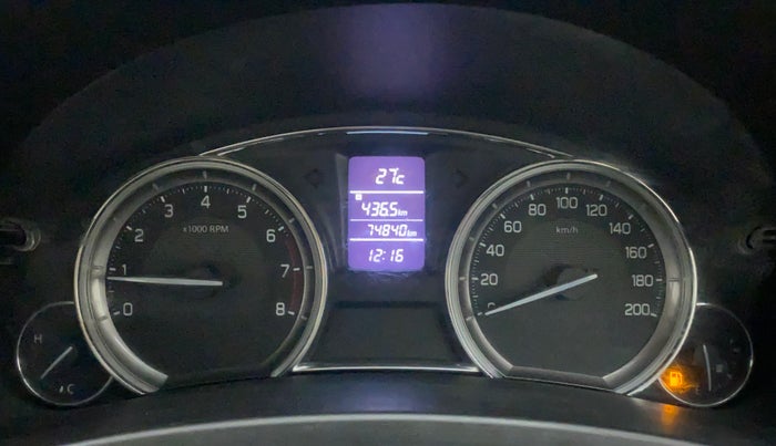 2015 Maruti Ciaz ZXI+, Petrol, Manual, 74,946 km, Odometer Image