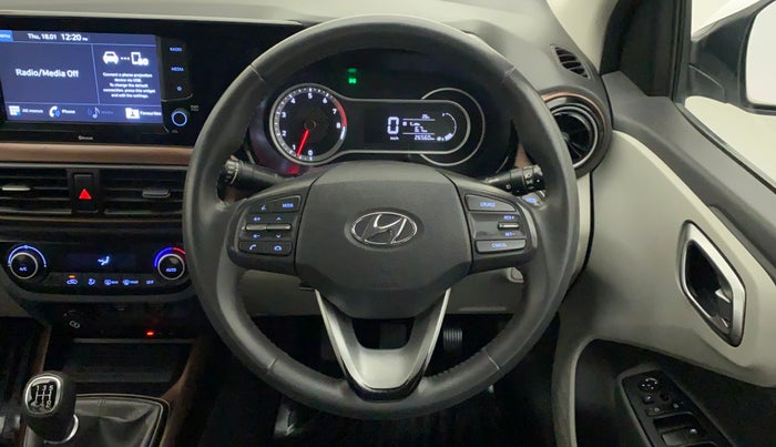 2020 Hyundai AURA SX 1.2 (O), Petrol, Manual, 26,560 km, Steering Wheel Close Up