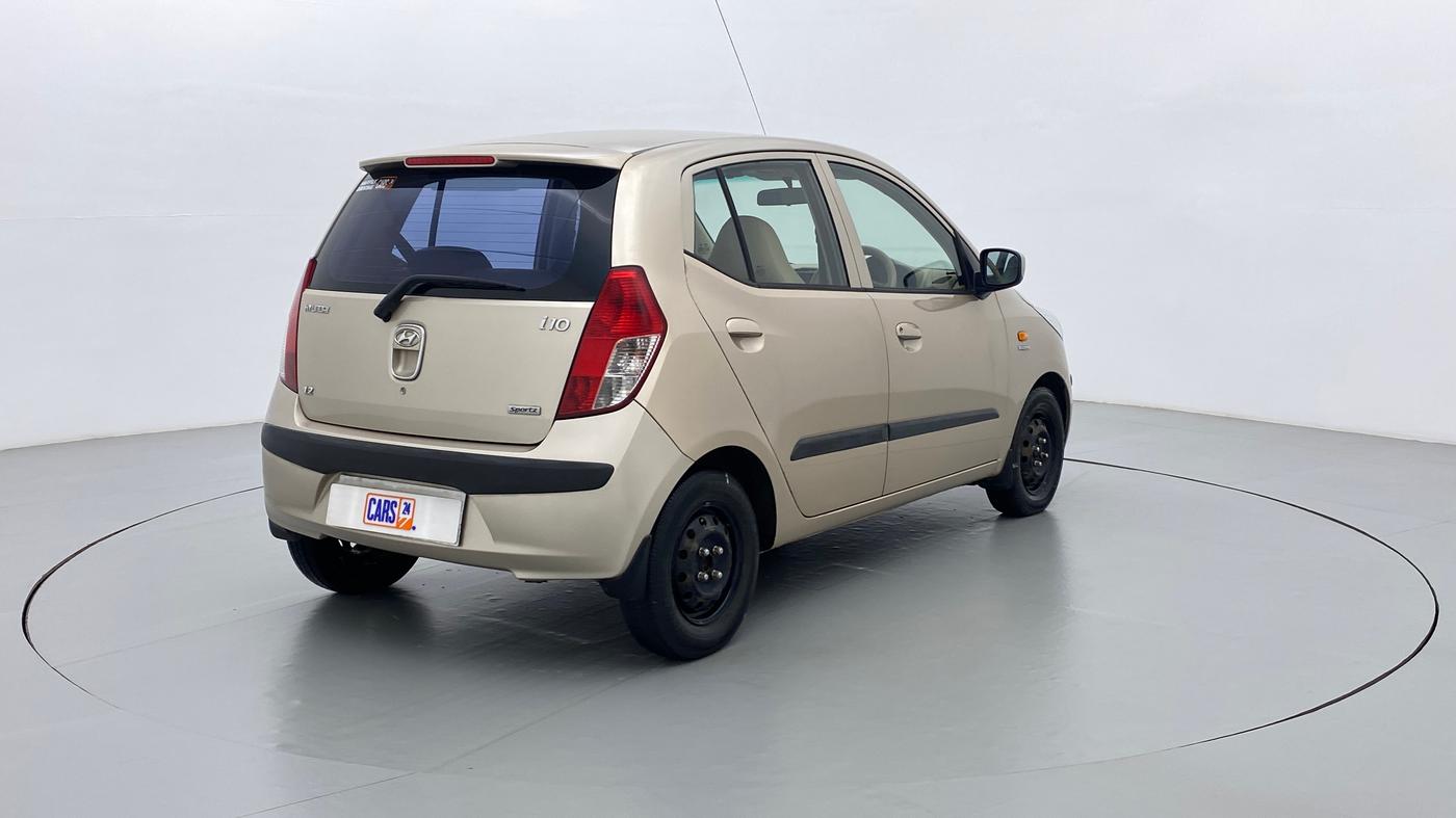 2009 Hyundai i10 SPORTZ 1.2, Petrol, Manual, 1,06,440 km, Right Back Diagonal