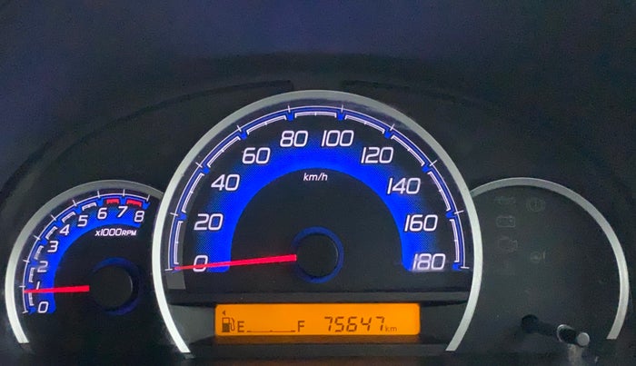 2017 Maruti Wagon R 1.0 VXI, Petrol, Manual, 75,643 km, Odometer Image