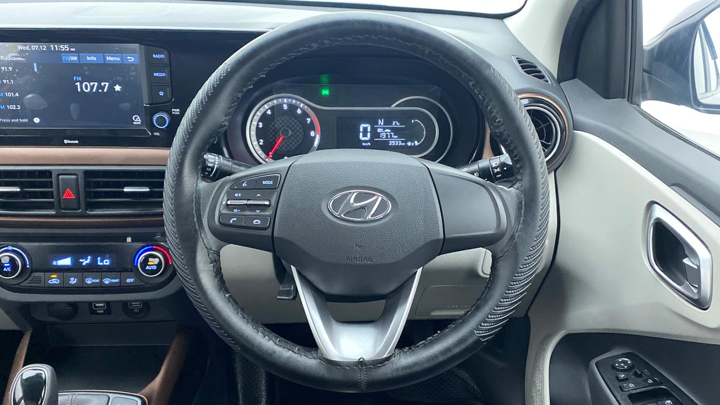 2021 Hyundai AURA SX+ AT, Petrol, Automatic, 3,994 km, Steering Wheel Close Up