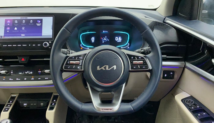 2022 KIA CARENS LUXURY PLUS 1.4 PETROL 7 STR, Petrol, Manual, 13,537 km, Steering Wheel Close Up
