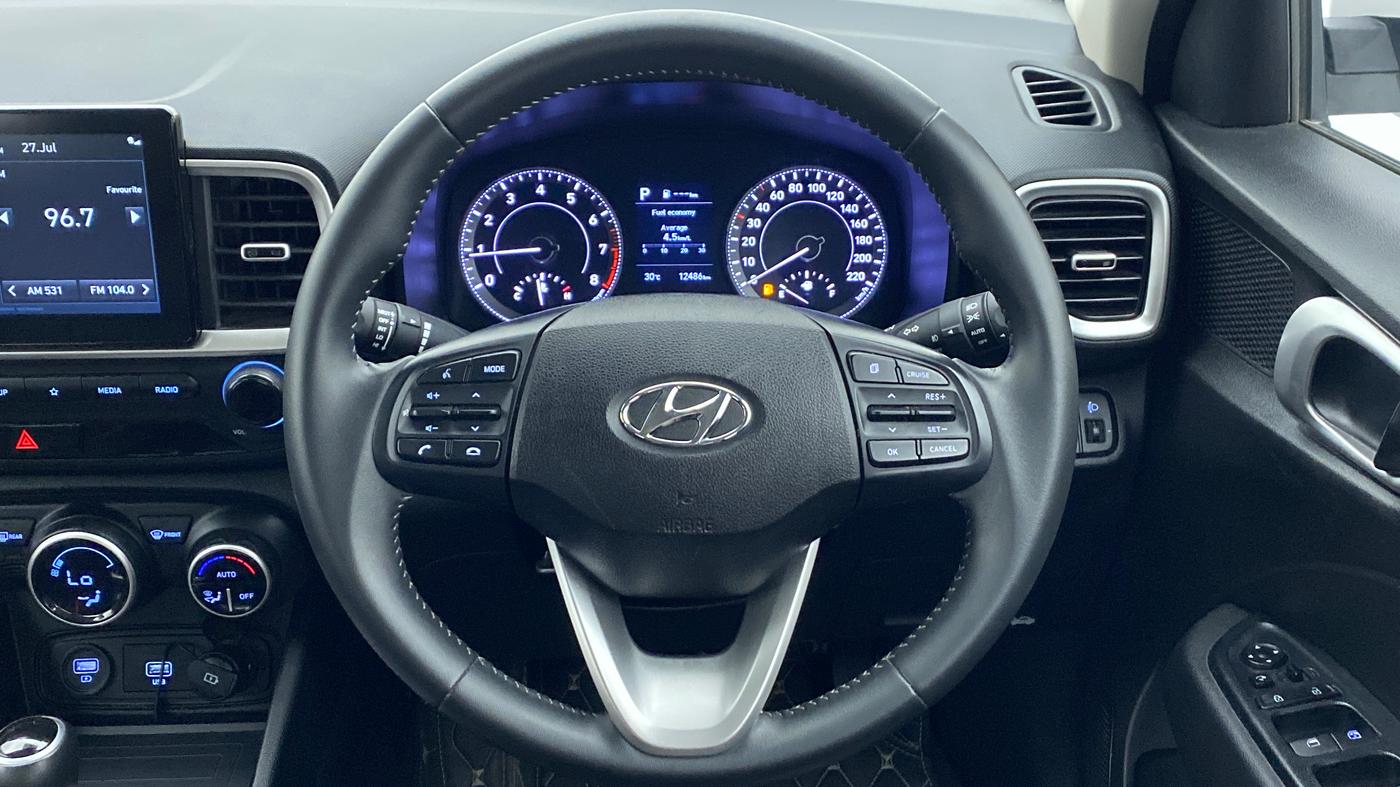 2020 Hyundai VENUE 1.0 TURBO GDI SX+ AT, Petrol, Automatic, 12,502 km, Steering Wheel Close Up