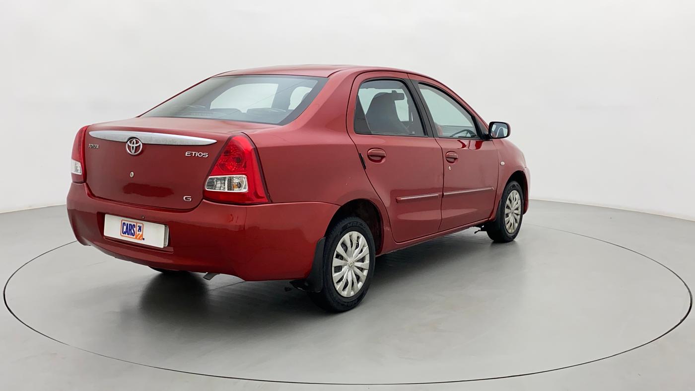 2011 Toyota Etios G, Petrol, Manual, 98,011 km, Right Back Diagonal