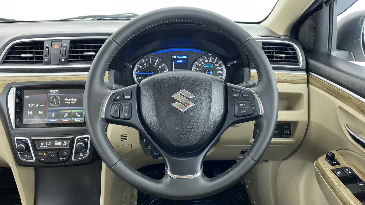 2021 Maruti Ciaz ALPHA 1.5 AT SHVS, Petrol, Automatic, 2,560 km, Steering Wheel Close Up