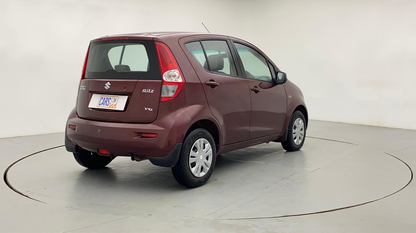 2011 Maruti Ritz VXI BS IV, Petrol, Manual, 76,436 km, Right Back Diagonal (45- Degree) View