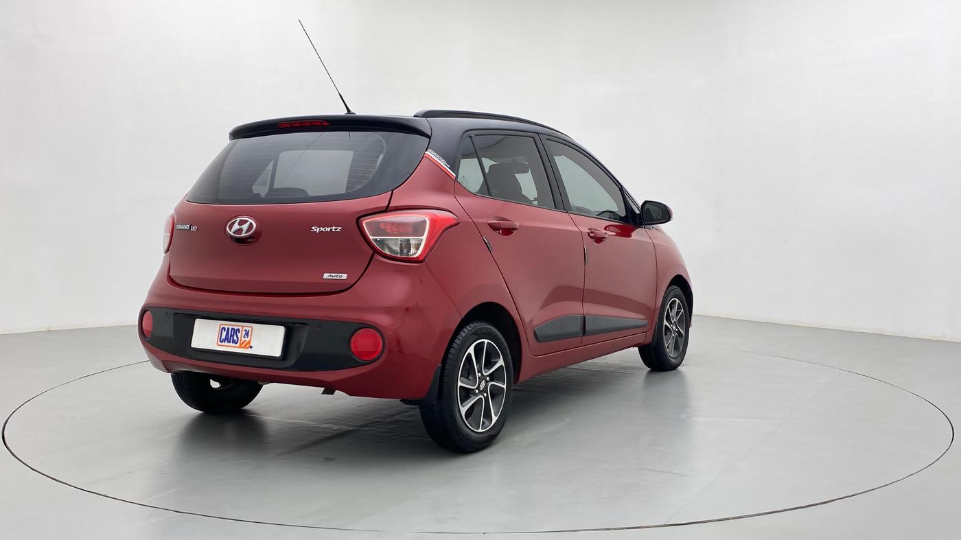 2017 Hyundai Grand i10 SPORTZ (O) 1.2 AT VTVT, Petrol, Automatic, 22,218 km, Right Back Diagonal