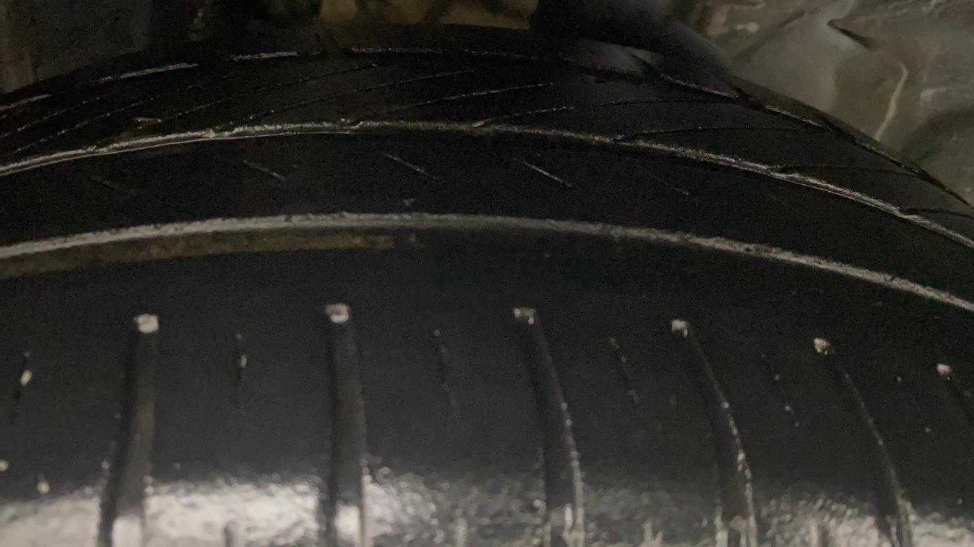 2014 Nissan Micra XV CVT, Petrol, Automatic, 1,02,607 km, Left Front Tyre Tread