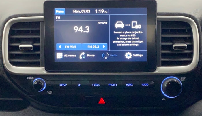 2020 Hyundai VENUE SX 1.0 GDI IMT, Petrol, Manual, 14,633 km, Infotainment System