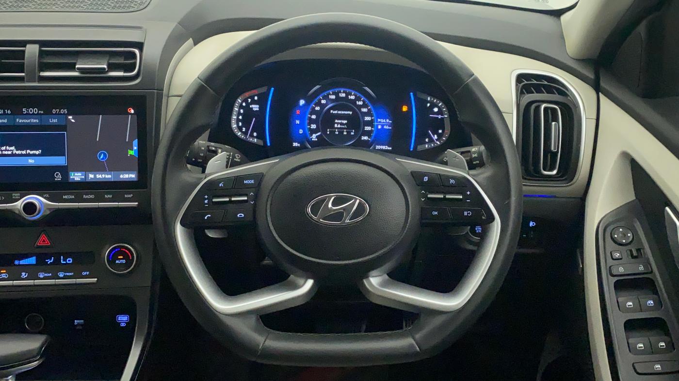 2021 Hyundai Creta SX (O) IVT 1.5 PETROL, Petrol, Automatic, 20,982 km, Steering Wheel Close Up
