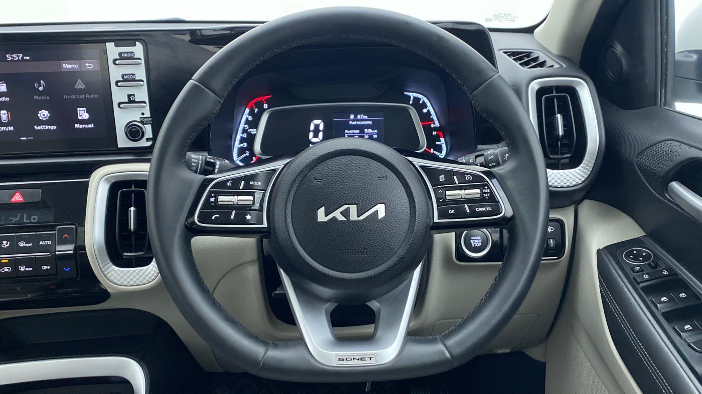 2021 KIA SONET HTX 1.0 IMT, Petrol, Manual, 13,373 km, Steering Wheel Close Up