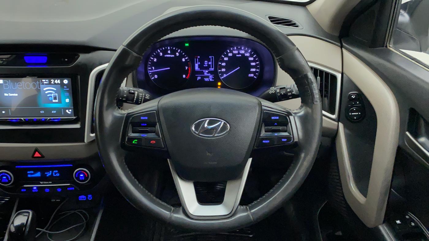 2016 Hyundai Creta SX PLUS AT 1.6 PETROL, Petrol, Automatic, 80,099 km, Steering Wheel Close Up