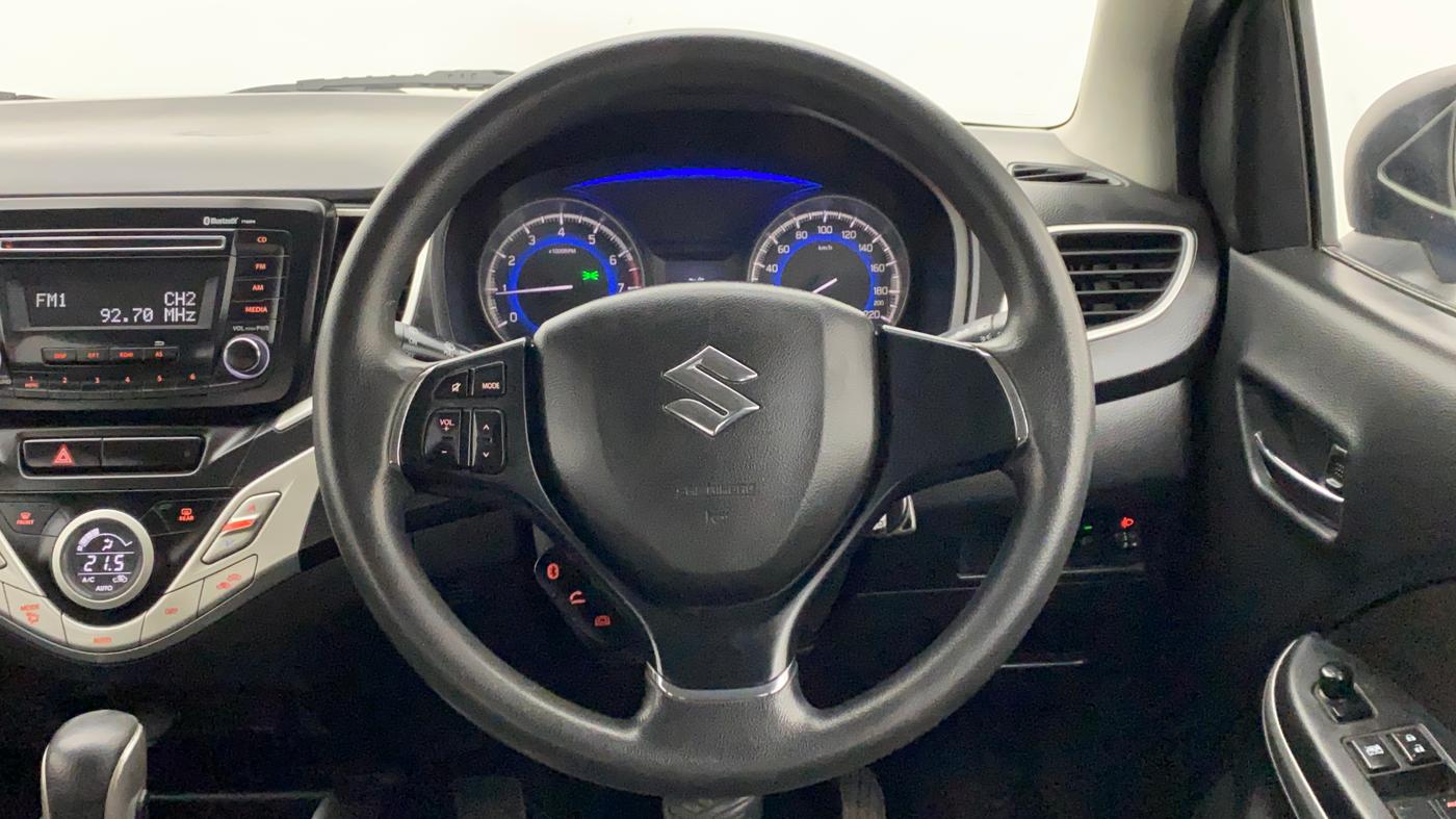 2016 Maruti Baleno DELTA CVT PETROL 1.2, Petrol, Automatic, 1,12,475 km, Steering Wheel Close Up