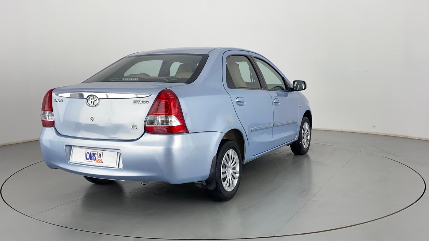 2011 Toyota Etios G, Petrol, Manual, 53,329 km, Right Back Diagonal