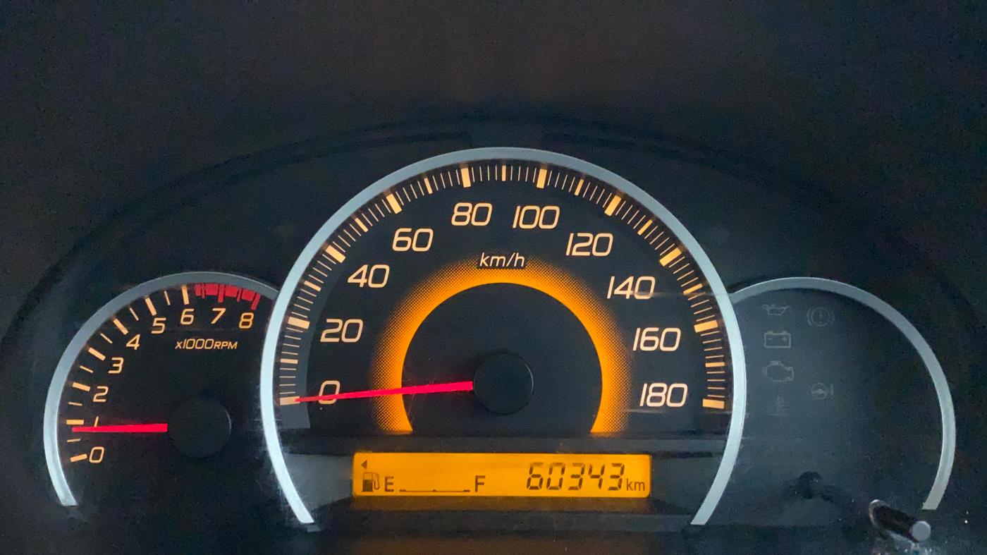 2015 Maruti Wagon R 1.0 VXI, Petrol, Manual, 60,343 km, Odometer Image