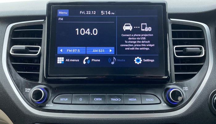 2020 Hyundai Verna SX 1.5 VTVT, Petrol, Manual, 22,156 km, Touchscreen Infotainment System