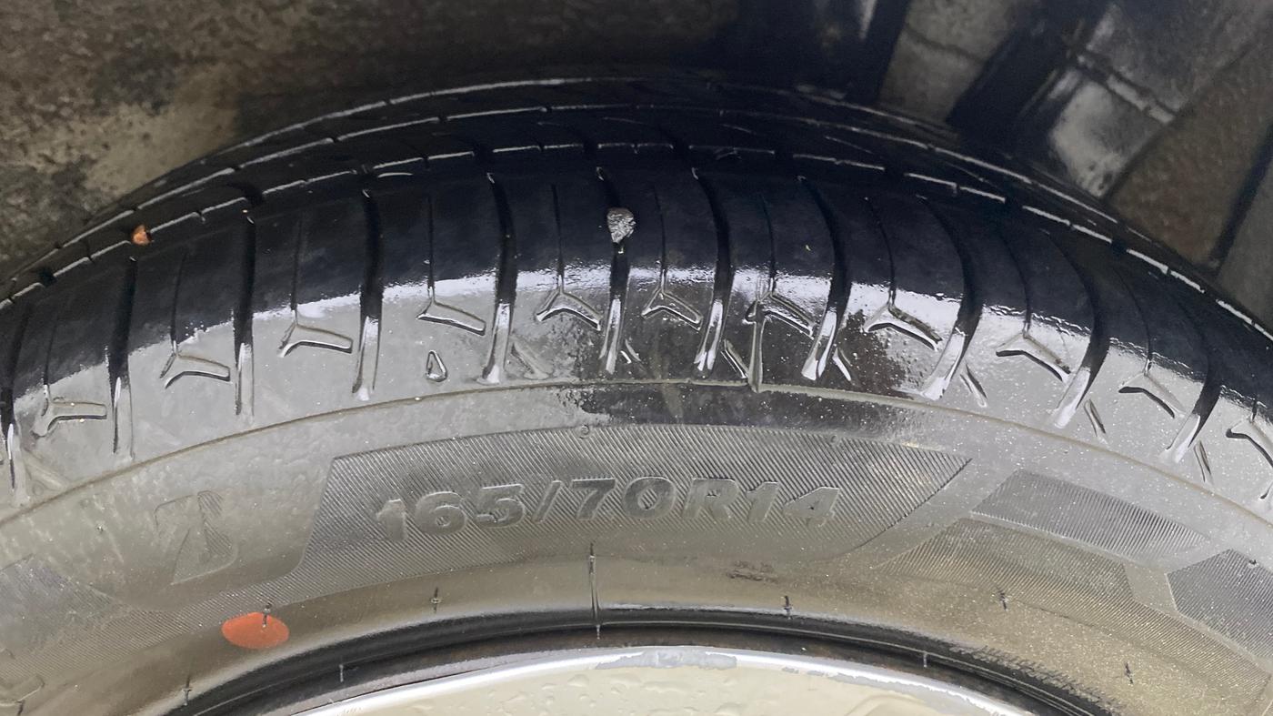 2018 Hyundai Xcent S 1.2, CNG, Manual, 99,263 km, Left Rear Tyre Tread