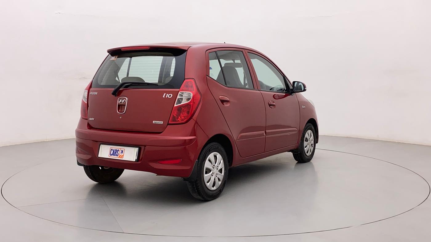 2012 Hyundai i10 SPORTZ 1.2 AT, Petrol, Automatic, 60,572 km, Right Back Diagonal