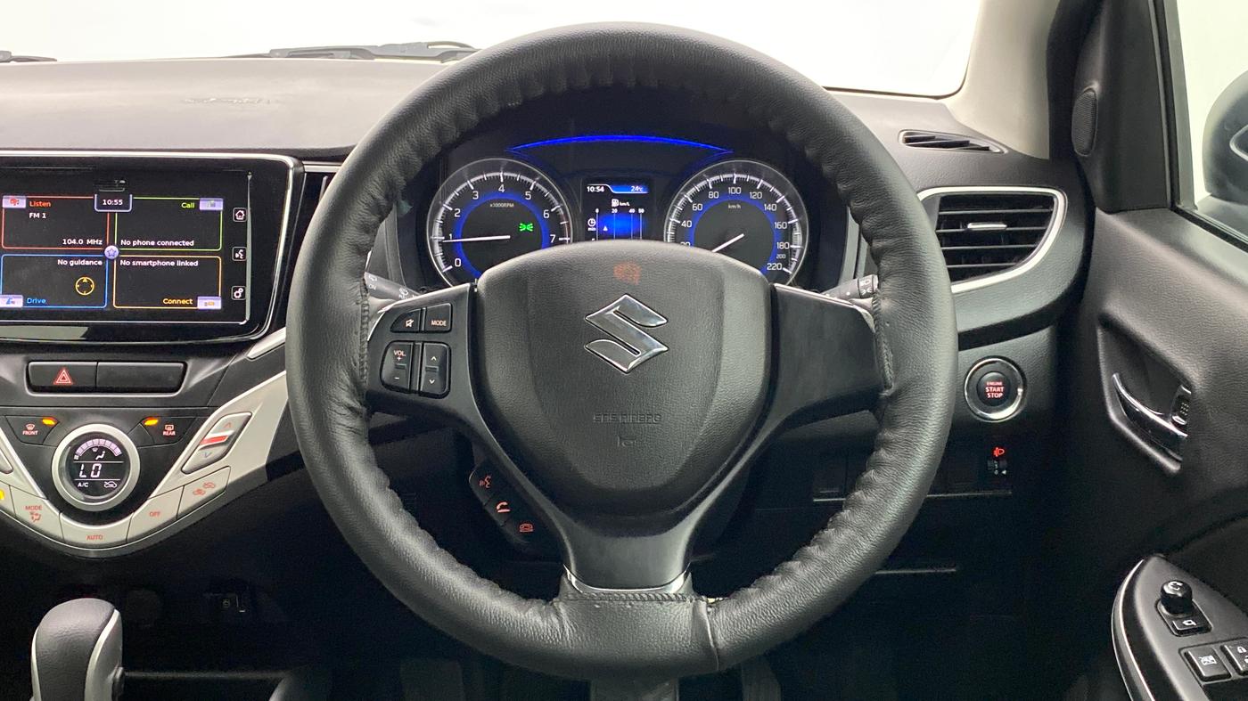 2018 Maruti Baleno ALPHA 1.2K12  AT, Petrol, Automatic, 10,380 km, Steering Wheel Close Up