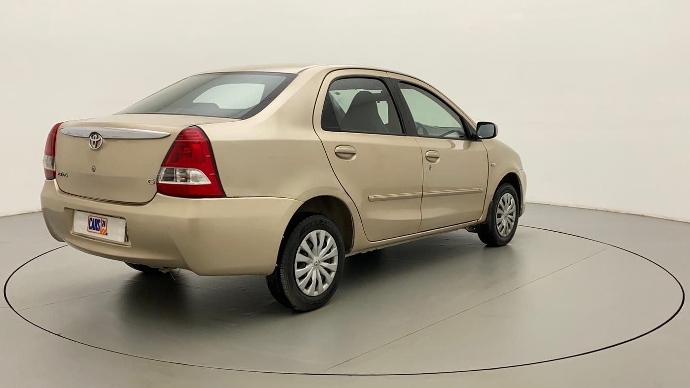 2011 Toyota Etios G, Petrol, Manual, 76,474 km, Right Back Diagonal