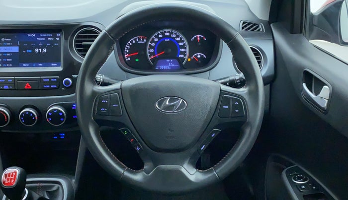 2018 Hyundai Grand i10 SPORTZ 1.2 KAPPA VTVT DUAL TONE, Petrol, Manual, 22,963 km, Steering Wheel Close Up