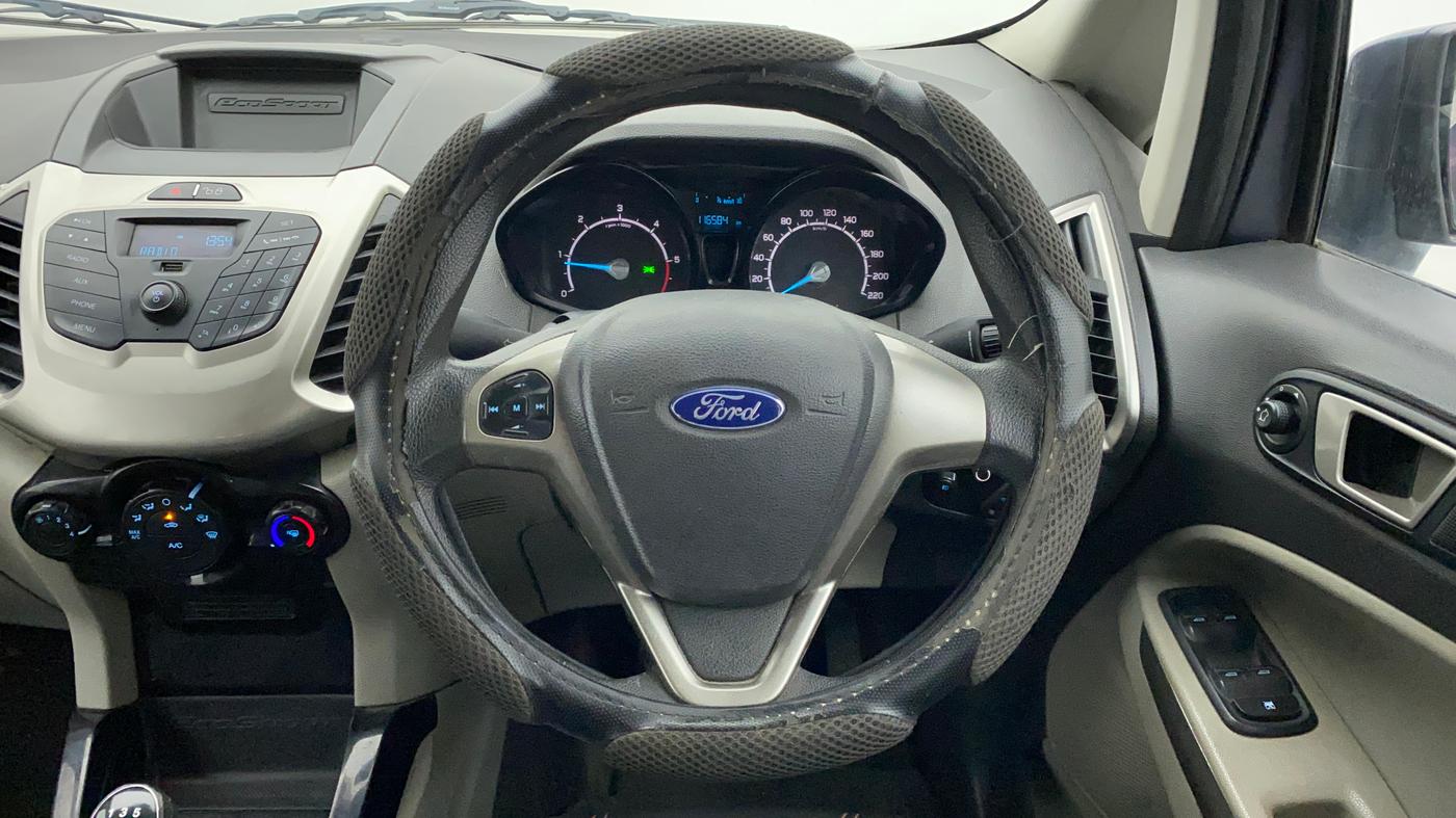2014 Ford Ecosport TREND 1.5L DIESEL, Diesel, Manual, 1,16,584 km, Steering Wheel Close Up