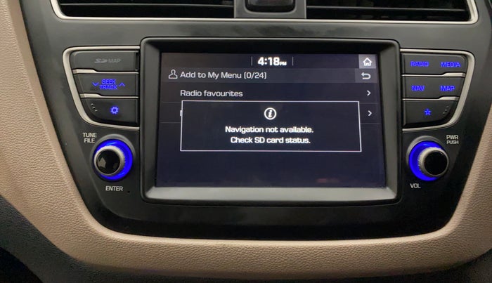 2019 Hyundai Elite i20 SPORTZ PLUS  1.2 CVT, Petrol, Automatic, 20,381 km, Infotainment system - GPS Card not working/missing