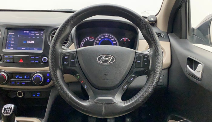 2017 Hyundai Grand i10 ASTA 1.2 KAPPA VTVT, Petrol, Manual, 1,33,532 km, Steering Wheel Close Up