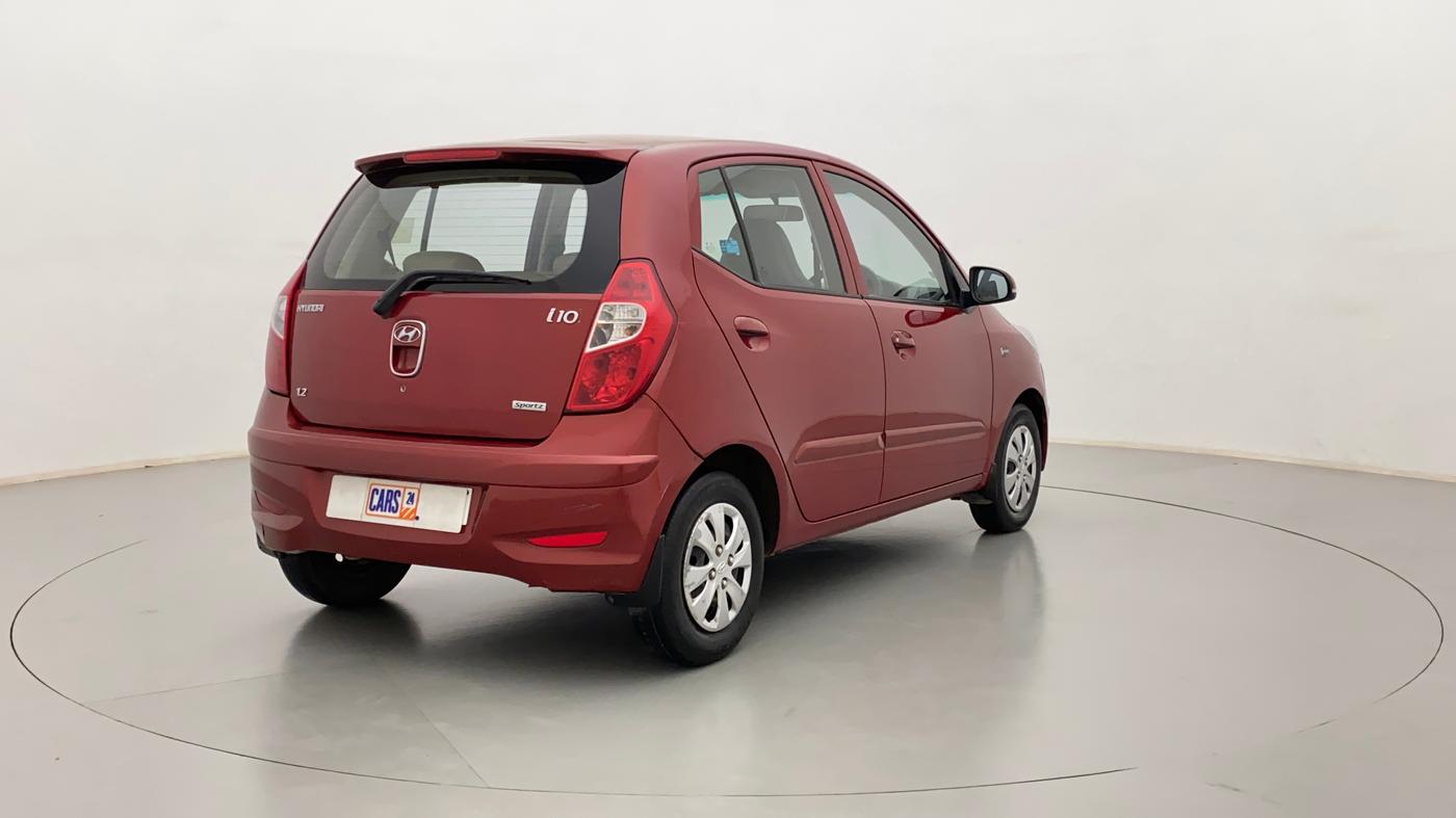 2012 Hyundai i10 SPORTZ 1.2 KAPPA2 O, Petrol, Manual, 47,358 km, Right Back Diagonal