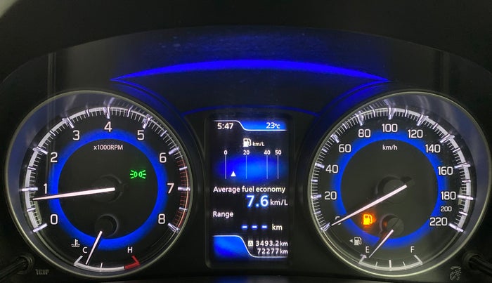 2019 Toyota Glanza V, Petrol, Manual, 72,277 km, Odometer Image