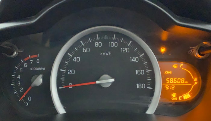 2021 Maruti Celerio VXI CNG, CNG, Manual, 58,671 km, Odometer Image